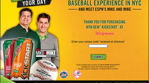 Mountain Dew Kickstart Walgreens Sweeps Website